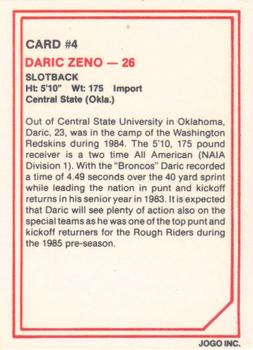1985 JOGO #4 Daric Zeno Back
