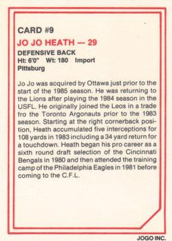 1985 JOGO #9 Jo Jo Heath Back