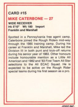 1985 JOGO #15 Mike Caterbone Back