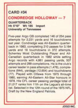 1985 JOGO #34 Condredge Holloway Back