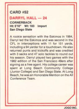 1985 JOGO #52 Darryl C. Hall Back