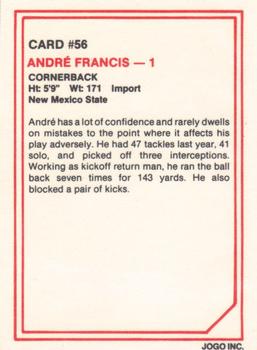 1985 JOGO #56 Andre Francis Back