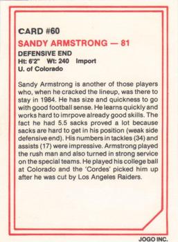 1985 JOGO #60 Sandy Armstrong Back