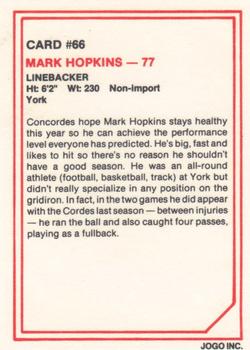 1985 JOGO #66 Mark Hopkins Back