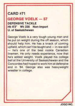 1985 JOGO #71 George Voelk Back