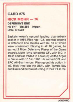 1985 JOGO #75 Rick Mohr Back