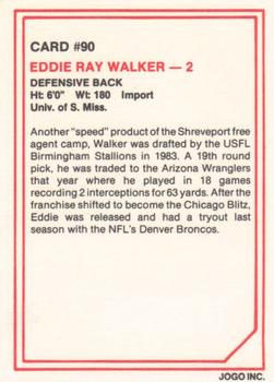 1985 JOGO #90 Eddie Ray Walker Back