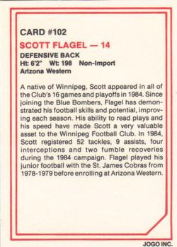 1985 JOGO #102 Scott Flagel Back