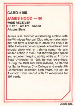 1985 JOGO #105 James Hood Back