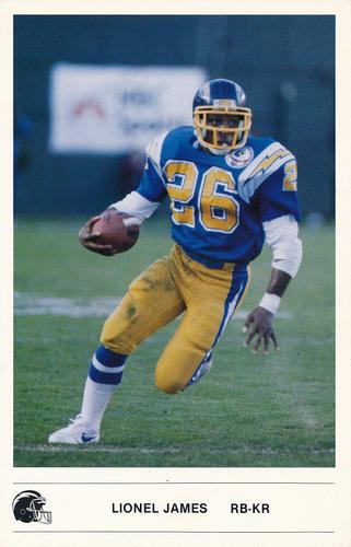 1985 Kodak San Diego Chargers #NNO Lionel James Front