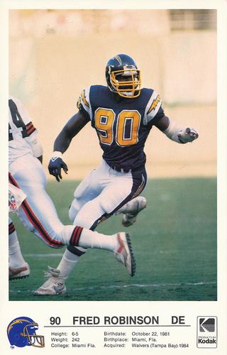 1986 Kodak San Diego Chargers #NNO Fred Robinson Front