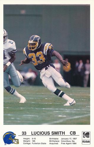 1986 Kodak San Diego Chargers #NNO Lucious Smith Front
