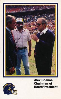 1987 San Diego Chargers Police #1 Alex Spanos Front