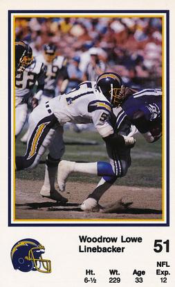 1987 San Diego Chargers Police #11 Woodrow Lowe Front
