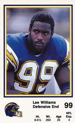 1987 San Diego Chargers Police #18 Lee Williams Front
