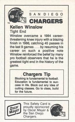 1987 San Diego Chargers Police #19 Kellen Winslow Back