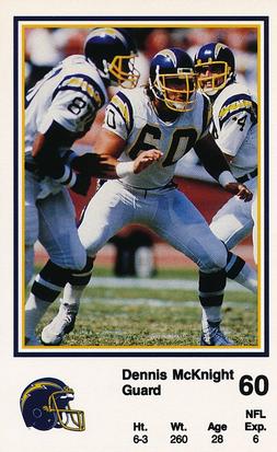 1987 San Diego Chargers Police #21 Dennis McKnight Front