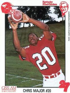 1989 Kentucky Fried Chicken Calgary Stampeders (CFL) #NNO Chris Major Front