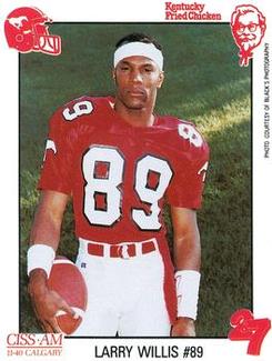 1989 Kentucky Fried Chicken Calgary Stampeders (CFL) #NNO Larry Willis Front