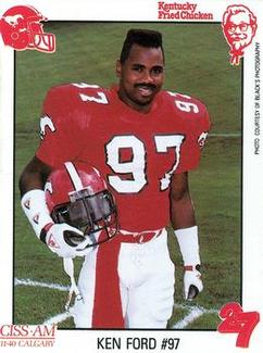 1989 Kentucky Fried Chicken Calgary Stampeders (CFL) #NNO Ken Ford Front