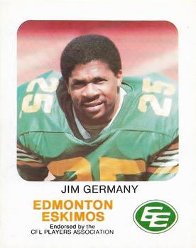 1981 Red Rooster Edmonton Eskimos #NNO Jim Germany Front