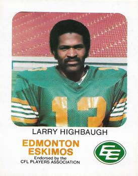 1981 Red Rooster Edmonton Eskimos #NNO Larry Highbaugh Front