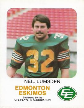 1981 Red Rooster Edmonton Eskimos #NNO Neil Lumsden Front