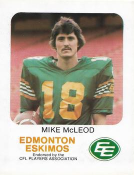 1981 Red Rooster Edmonton Eskimos #NNO Mike McLeod Front