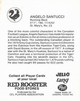 1981 Red Rooster Edmonton Eskimos #NNO Angelo Santucci Back