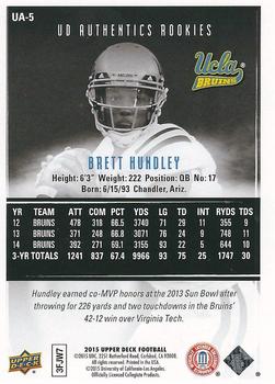 2015 Upper Deck - Authentics Rookies #UA-5 Brett Hundley Back