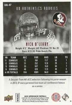 2015 Upper Deck - Authentics Rookies #UA-47 Nick O'Leary Back