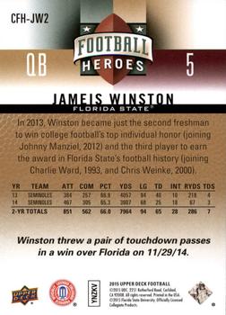 2015 Upper Deck - College Football Heroes: Jameis Winston and Marcus Mariota #CFH-JW2 Jameis Winston Back