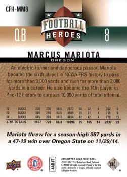 2015 Upper Deck - College Football Heroes: Jameis Winston and Marcus Mariota #CFH-MM8 Marcus Mariota Back