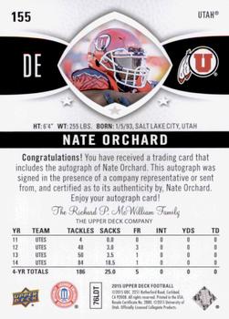 2015 Upper Deck - Star Rookies Autographs #155 Nate Orchard Back