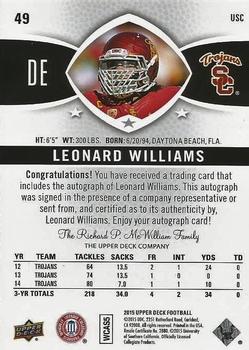 2015 Upper Deck - Star Rookies Autographs #49 Leonard Williams Back