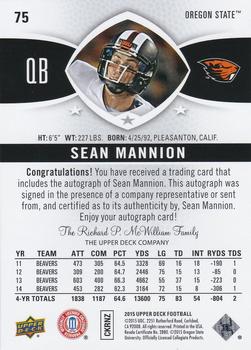 2015 Upper Deck - Star Rookies Autographs #75 Sean Mannion Back