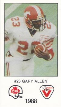 1988 Vachon CFL #NNO Gary Allen Front