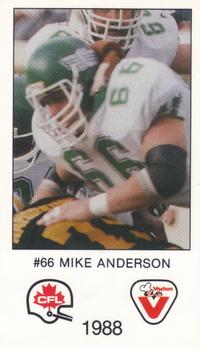 1988 Vachon CFL #NNO Mike Anderson Front