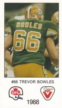 1988 Vachon CFL #NNO Trevor Bowles Front