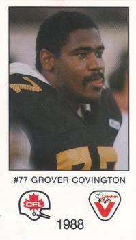 1988 Vachon CFL #NNO Grover Covington Front