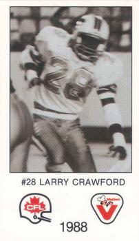 1988 Vachon CFL #NNO Larry Crawford Front