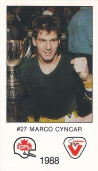 1988 Vachon CFL #NNO Marco Cyncar Front