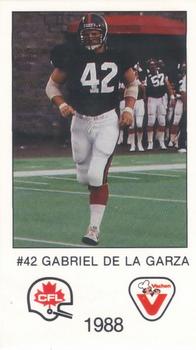 1988 Vachon CFL #NNO Gabriel De La Garza Front