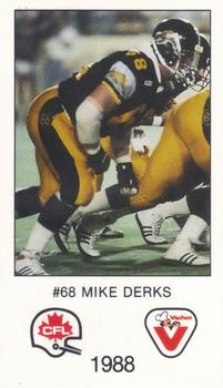 1988 Vachon CFL #NNO Mike Derks Front