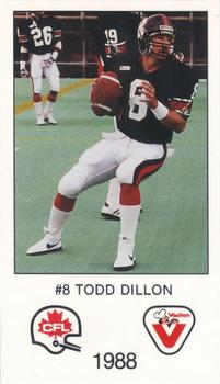 1988 Vachon CFL #NNO Todd Dillon Front