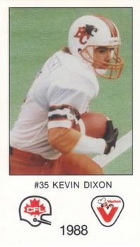 1988 Vachon CFL #NNO Kevin Dixon Front
