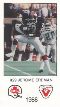 1988 Vachon CFL #NNO Jerome Erdman Front