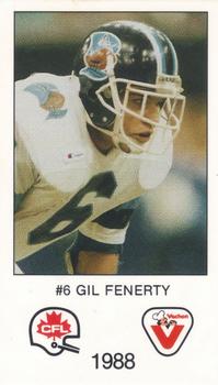 1988 Vachon CFL #NNO Gill Fenerty Front