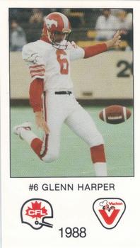1988 Vachon CFL #NNO Glenn Harper Front