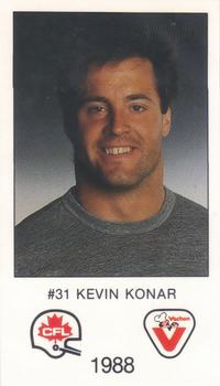 1988 Vachon CFL #NNO Kevin Konar Front